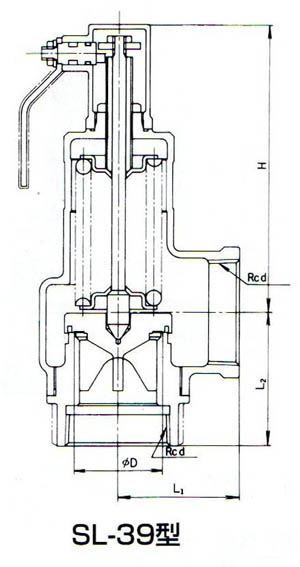 SL-39安全阀尺寸图