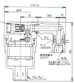 AFV-1N排气阀尺寸图