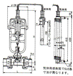 TD-8温控阀尺寸图