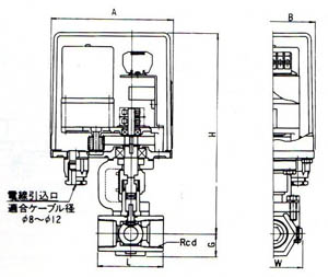 BM-1S一体式电动阀尺寸图