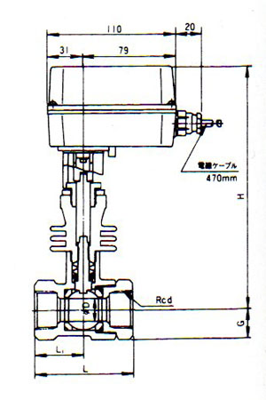 BM-9S一体式电动阀尺寸图