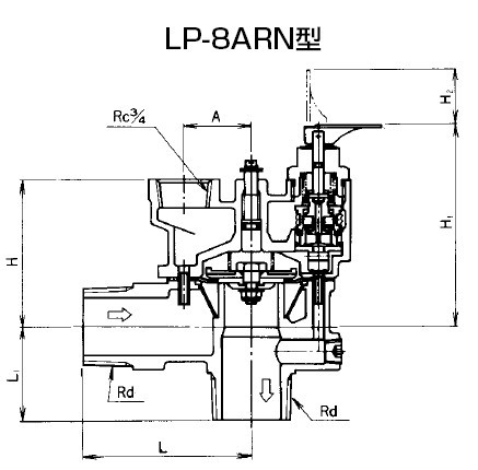 LP-8ARN定水位阀尺寸图