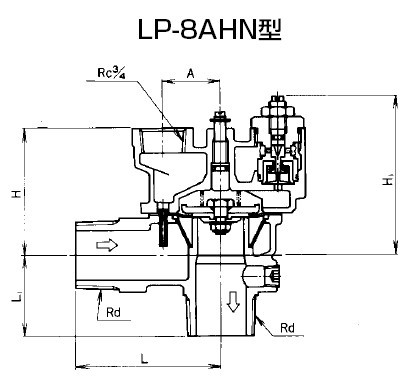 LP-8AHN定水位阀尺寸图