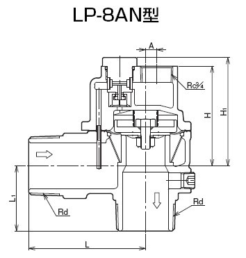 LP-8AN定水位阀尺寸图